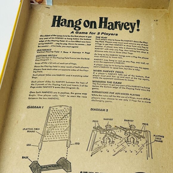 Vintage Hang On Harvey Ideal Toys 1969 Board Game - Picture 5 of 5